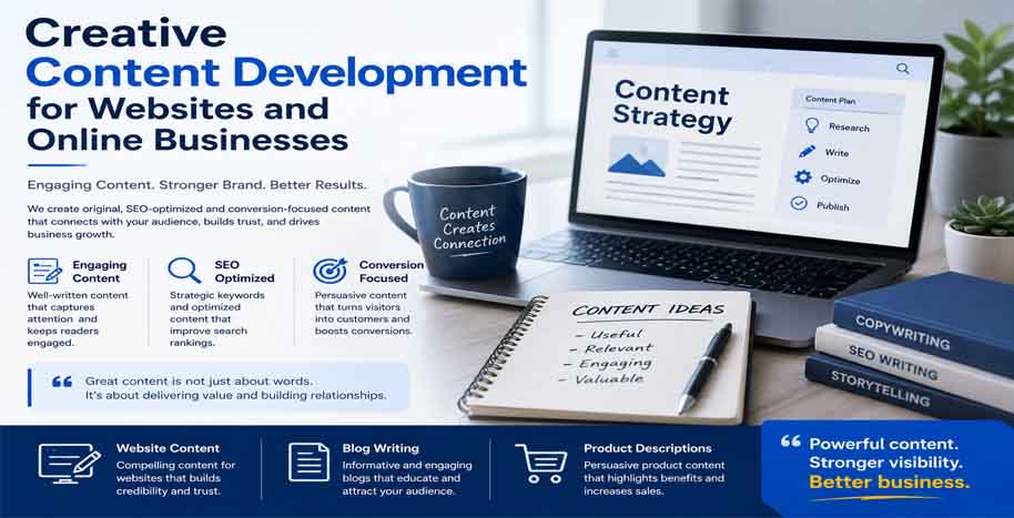 Creative Content Development for Websites and Online Businesses