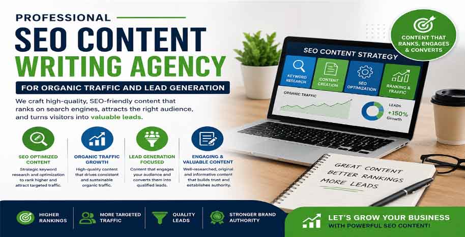 Professional SEO Content Writing Agency Helping Businesses Generate Organic Traffic and Qualified Leads